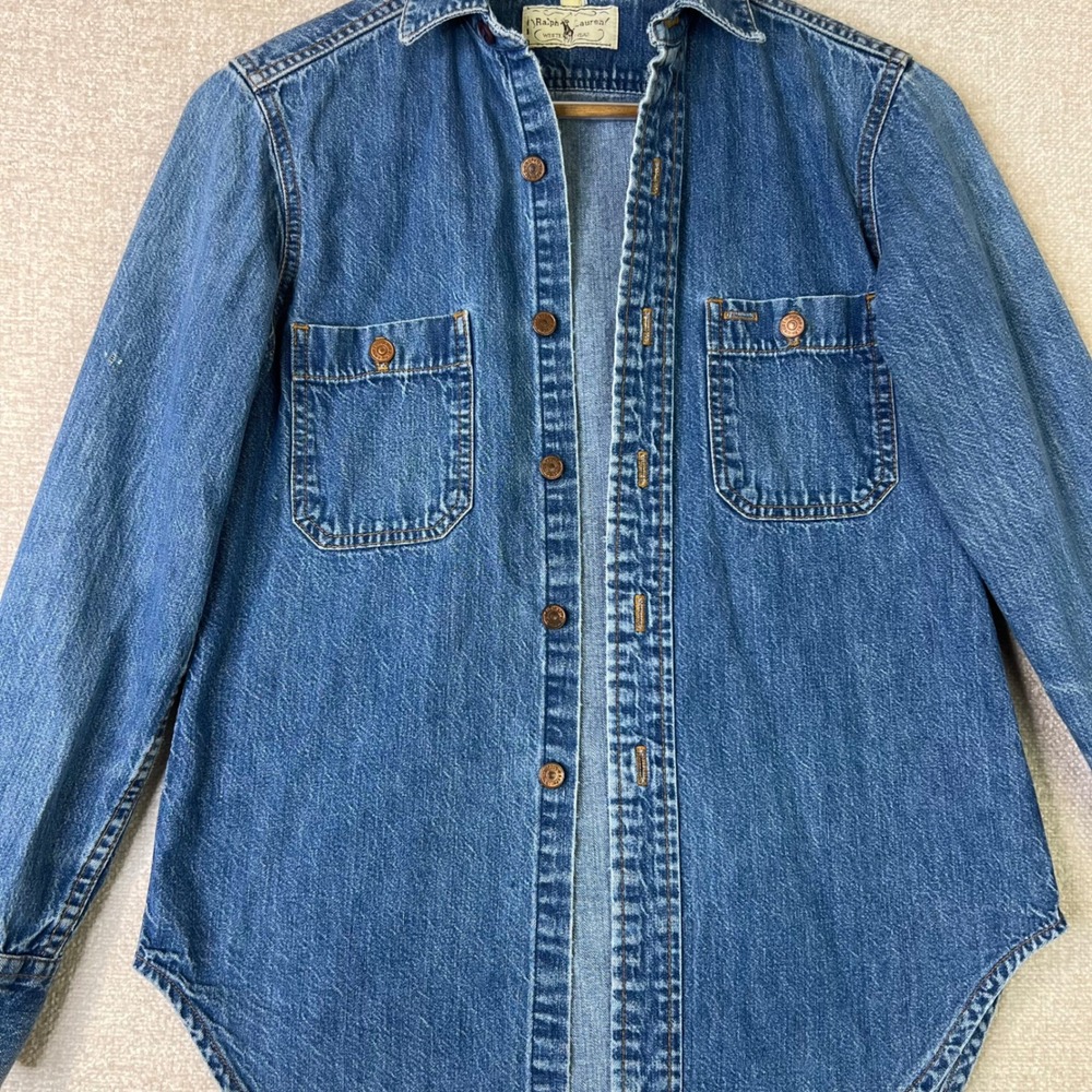 Ralph Lauren Blue Denim Button-Down Shirt - Picture 4 of 7